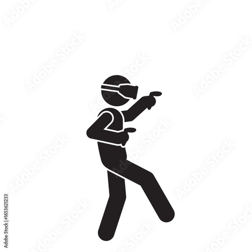 Vector illustration of immersive vr environment in virtual world