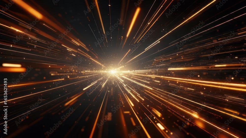 Fototapeta premium Abstract golden light rays exploding