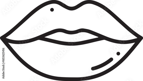 Bold lips icon for beauty brand, cosmetic design, or sensual expression - perfect for logo, web, or print; vector design ready for any project!