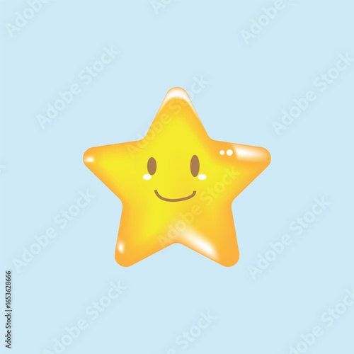 Vector illustration of a star, a glowing ball of hot gas that produces its own energy through nuclear reactions in its core.