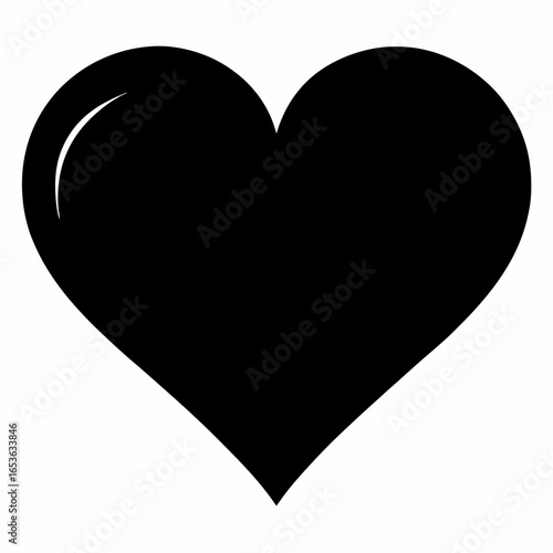 love heart silhouette vector on white