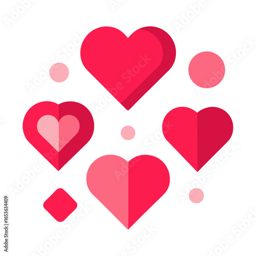 vector illustration set of love icons flat design on white background