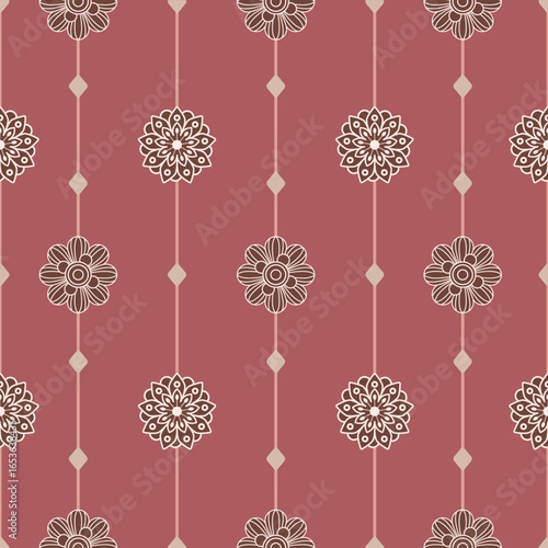 Geometry abstract flower ethnic, traditional style seamless pattern vector illustration design.