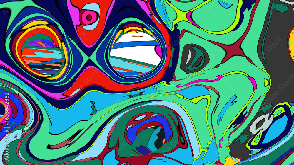 Obraz premium Colorful abstract fluid and geometric background