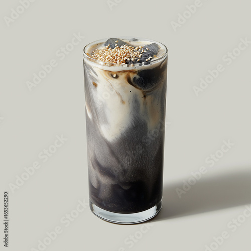 Iced black sesame latte