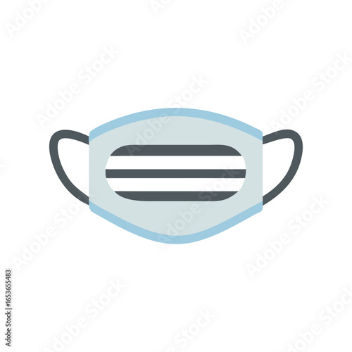Medical face mask with horizontal stripes on white background medical mask surgical mask