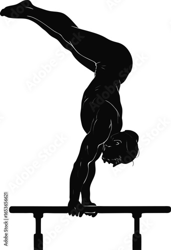 Powerful Male Gymnast Silhouette
