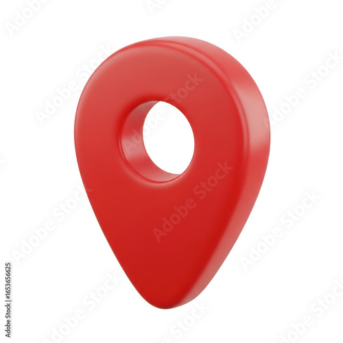 Red 3d map pin location marker isolated on transparent background