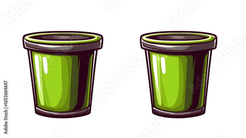 Wallpaper Mural Planting ideas two green pots for gardening enthusiasts bright background illustration Torontodigital.ca