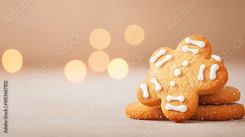 Gingerbread man cookies decorated with white icing and bone shapes
