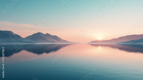 Sweet Pink Minimal Landscape Architecture Illustration