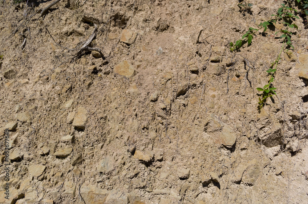 A detailed view of a quarry that is no longer in use. A detailed view of the crumbling remains of stone quarrying. A detailed view of a quarry that is no longer in use. A detailed view of the crumbling remains of stone quarrying.