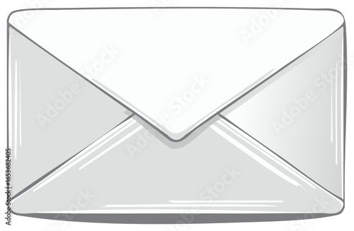 Simple white envelope illustration for mail correspondence and message communication