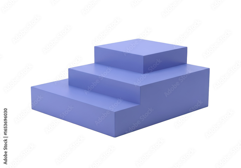 Fototapeta premium Three tiered light purple display pedestal isolated on transparent background