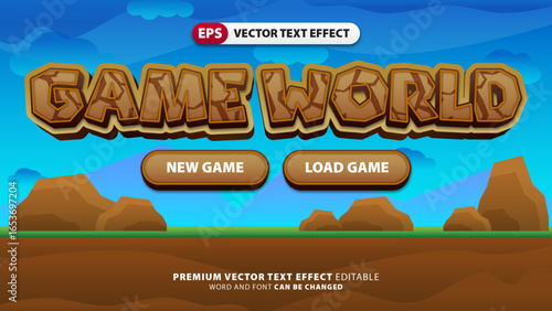 Game world background with text effect