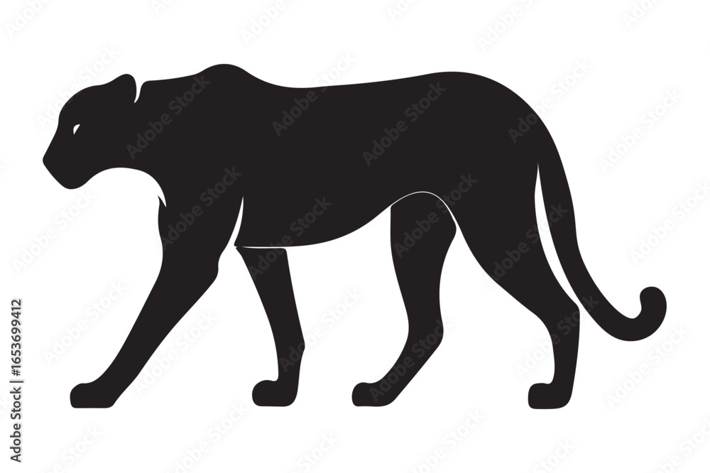 Naklejka premium Black Panther Silhouette Art