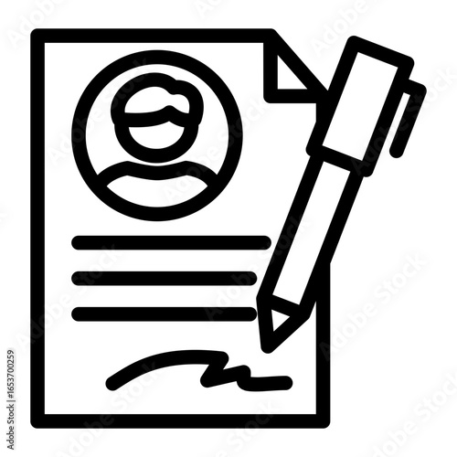 Job Work Agreement icon from the Hiring icon collection (Outline Style)