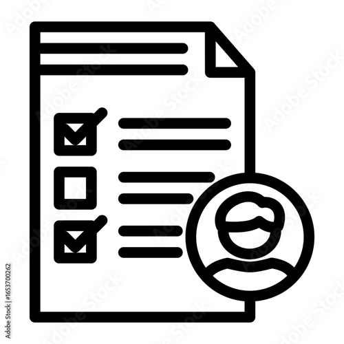 Job Application Survey icon from the Hiring icon collection (Outline Style)