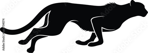 Silhouette of a Cheetah Running.