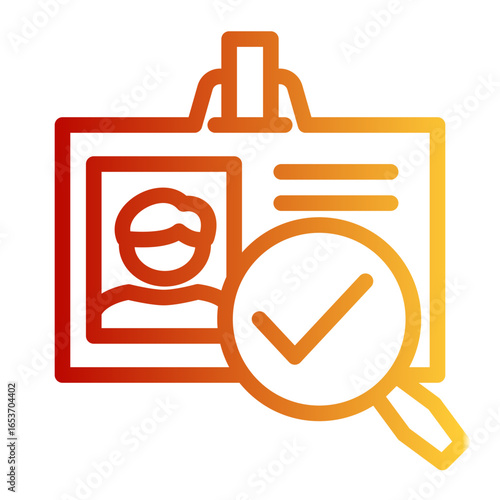 Job Applicant Endorsement icon from the Hiring icon collection (Outline Gradient Style)