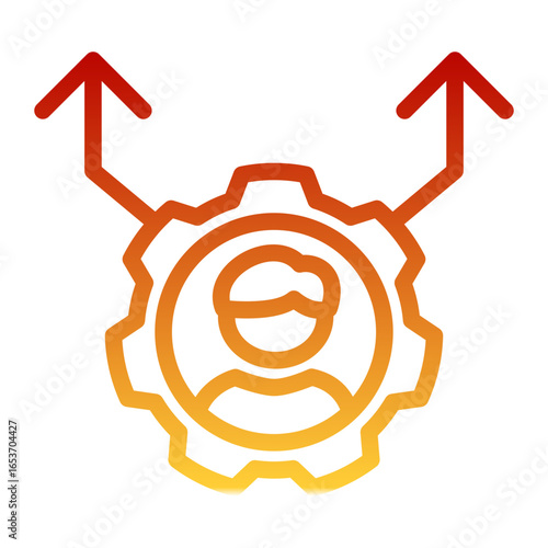 Career Growth Training icon from the Hiring icon collection (Outline Gradient Style)