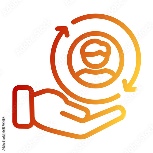 Corporate Team Worker icon from the Hiring icon collection (Outline Gradient Style)