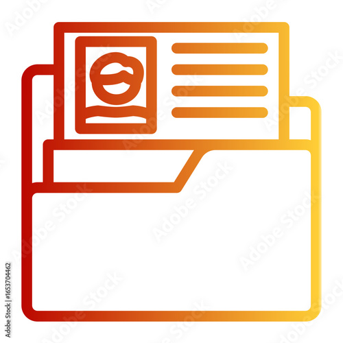 Professional CV Profile icon from the Hiring icon collection (Outline Gradient Style)