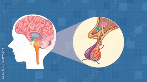Animated Diagram of Human Pituitary Gland and Hypothalamus