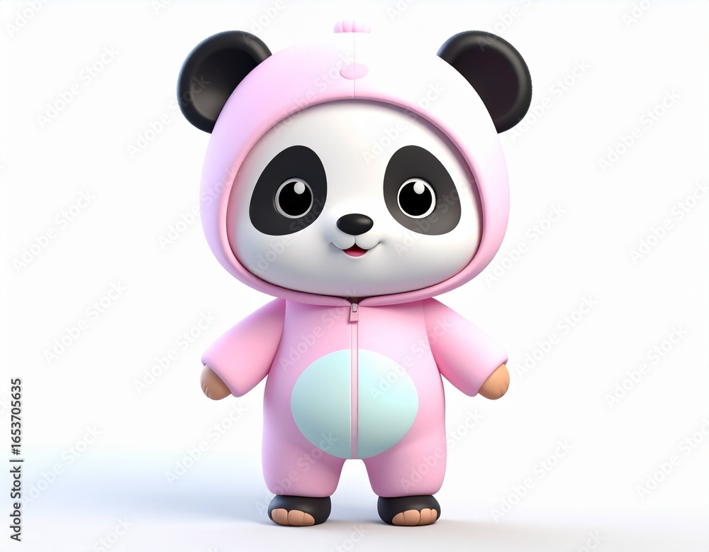 Naklejka premium 3D super cute panda