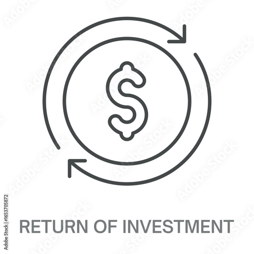 Return Of Investment Simple Style Design Outline Symbol Illustration