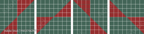 grid of small squares filled with green and red colors. It looks like a geometric tiling or visual puzzle