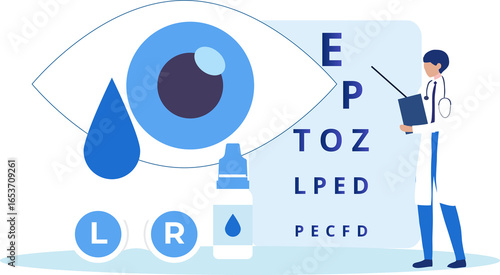 Konstfotografi Ophthalmologist doctor with table for testing visual acuity of patient eyesight