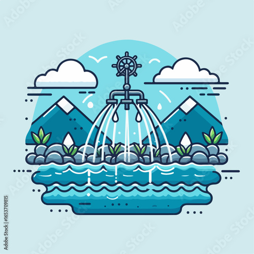 water irrigation vector illustration