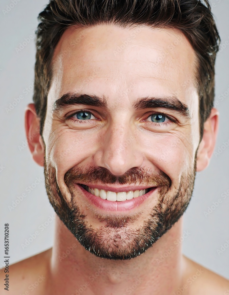 Fototapeta premium Close-up portrait of a smiling man (1)