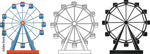 Ferris wheel vector illustration carnival ride fairground