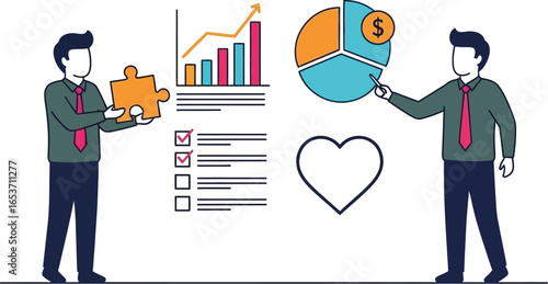Business strategy analysis teamwork and financial planning