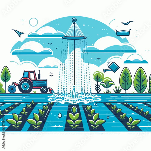 water irrigation vector illustration