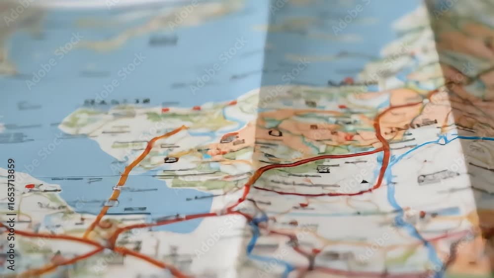 Roat Map Navigating Journeys, A Close-Up Look at Road Maps and Route Planning ...