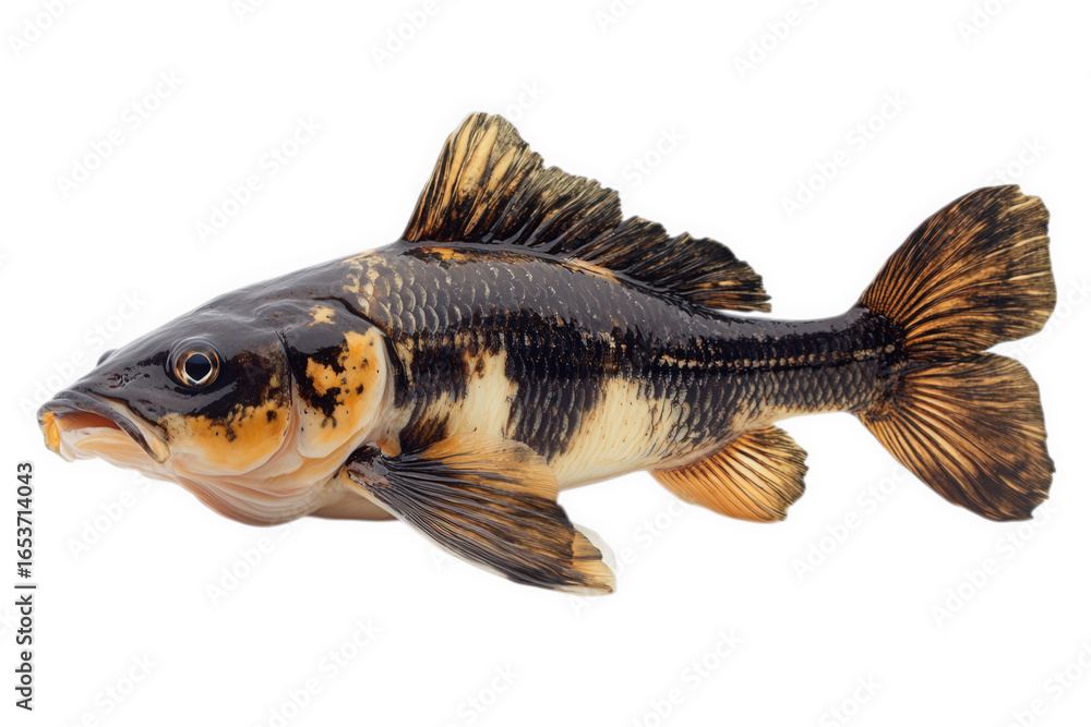 Fototapeta premium Colorful koi fish swimming isolated on transparent background