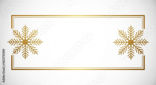 Elegant Gold Snowflake Frame Festive Holiday Background Design