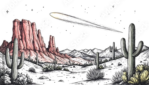 Desert landscape with comet (1)