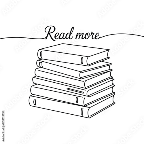 A Stack of Books with Read More Text Above for Education and Learning Concepts Ideal for Promotion and Design Projects