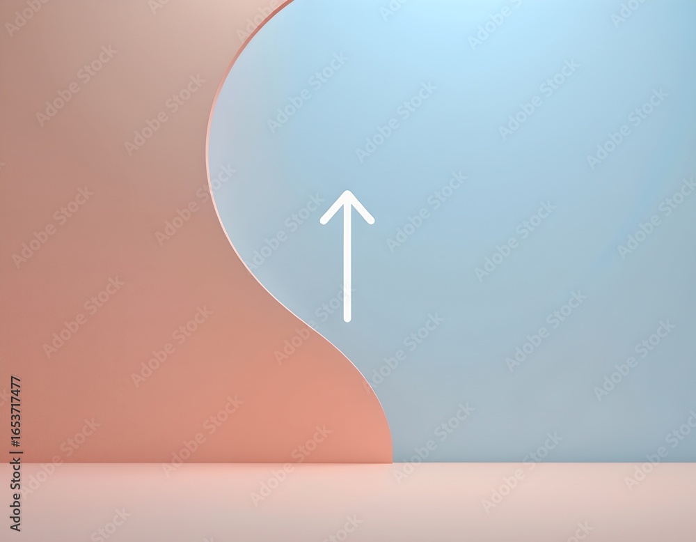 Fototapeta premium Serene Upward Direction Symbol Gradient Background