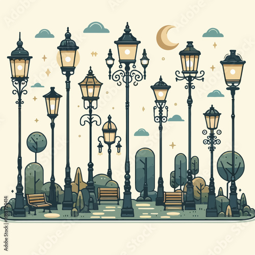 street light pole vector illustration