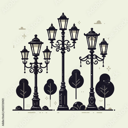 street light pole vector illustration