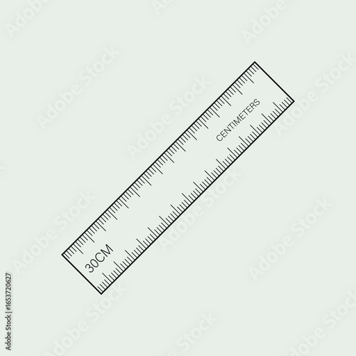 Ruler in Centimeters for Measuring Dimensions and Sizes in Engineering and Design Applications Precision and Accuracy Tool Simple Graphic