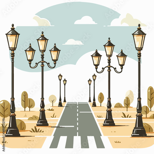 street light pole vector illustration