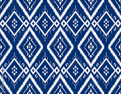Obraz na płótnie Abstract geometric pattern in indigo and white