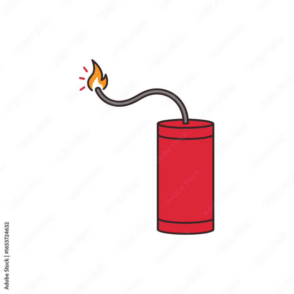 Obraz premium Dynamite with Spark Fuse