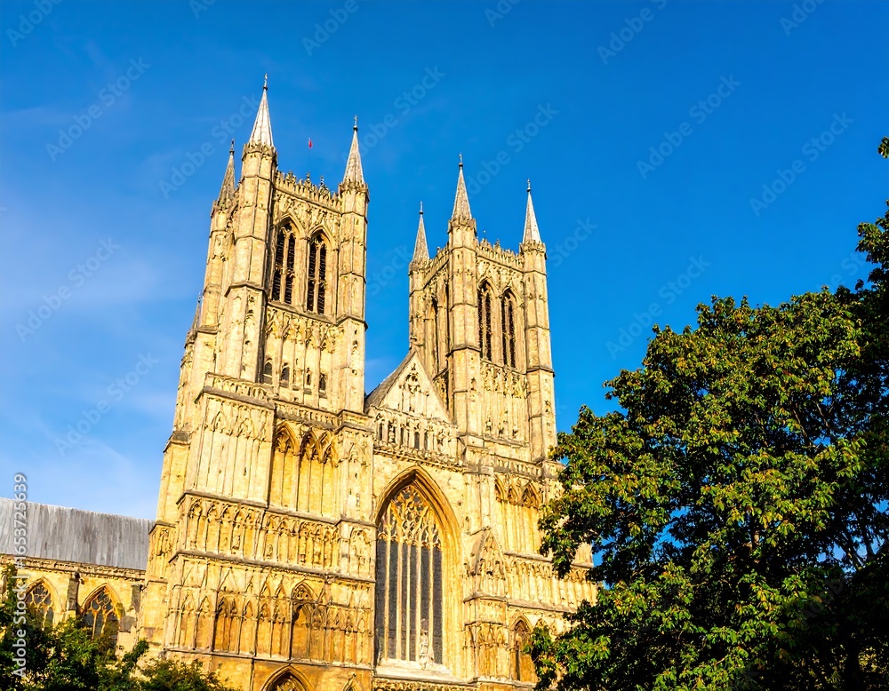 Fototapeta premium Cathedral facade under a clear sky